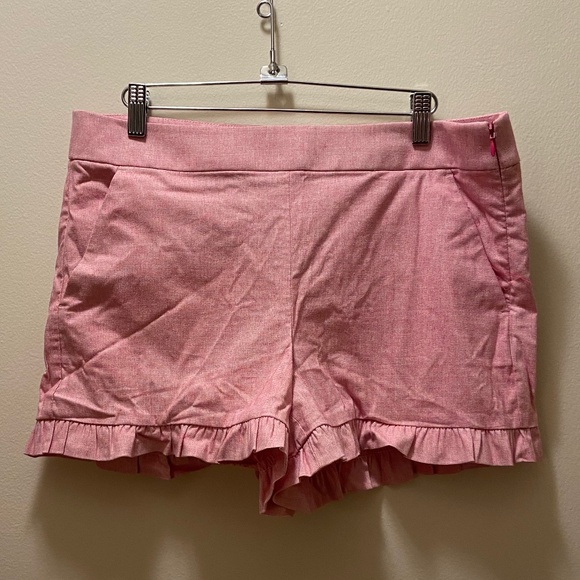 Loft Pink Ruffle Shorts - Picture 2 of 6